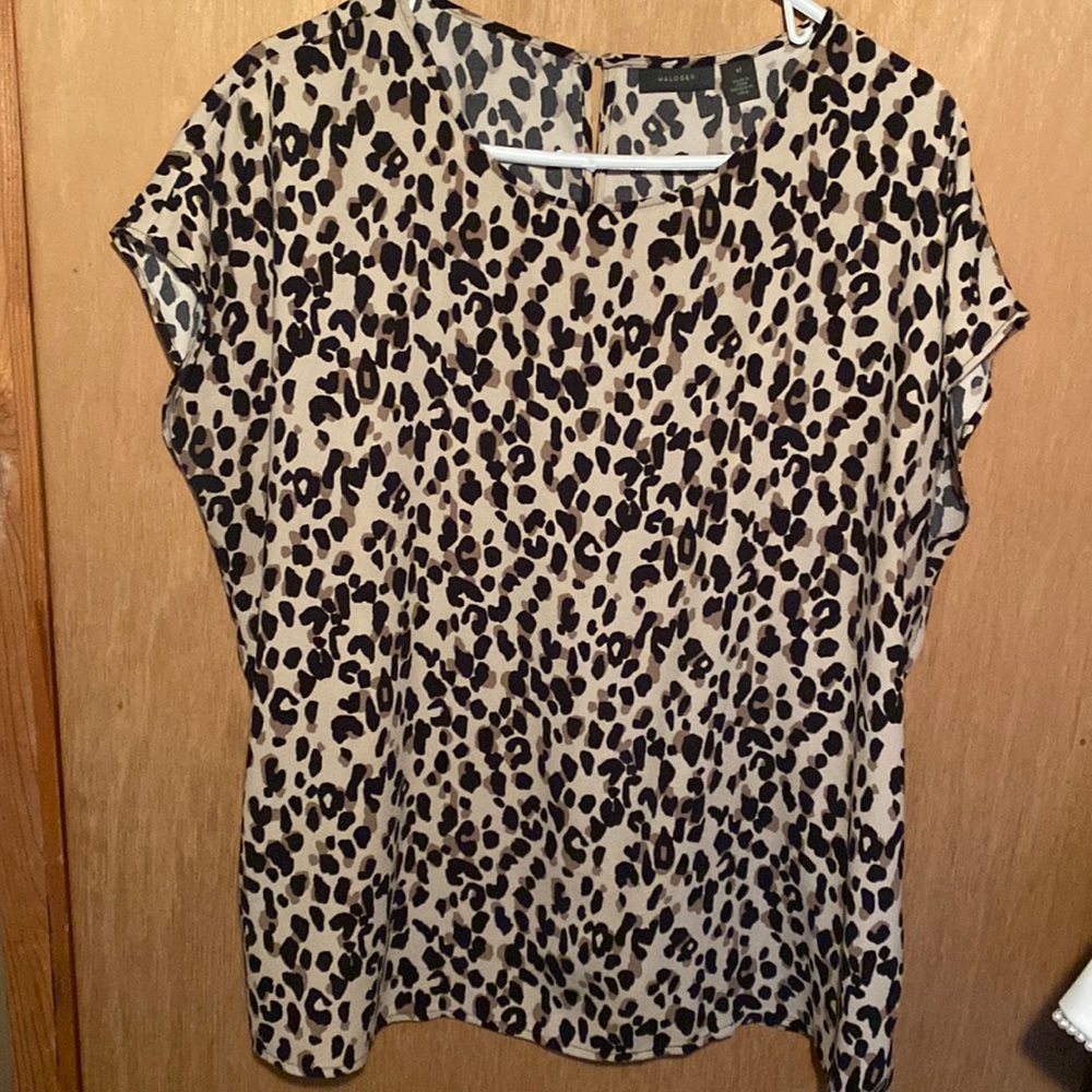 Halogen Cap Sleeve Leopard Top